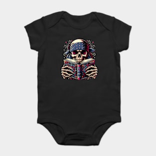 skeleton reading death note Baby Bodysuit